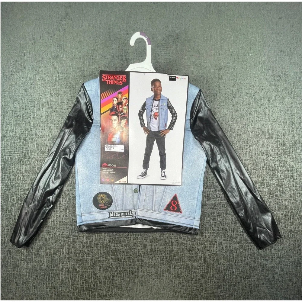 Stranger Things Eddie Munson Costume Kids XL 14-16 Hellfire Club Jacket Disguise